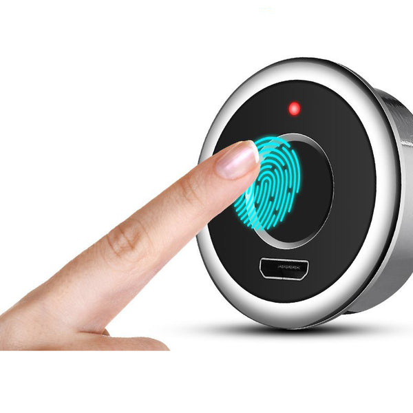 Fingerprint Cabinet Door Drawer Lock Battery Power Home Office Safety Security