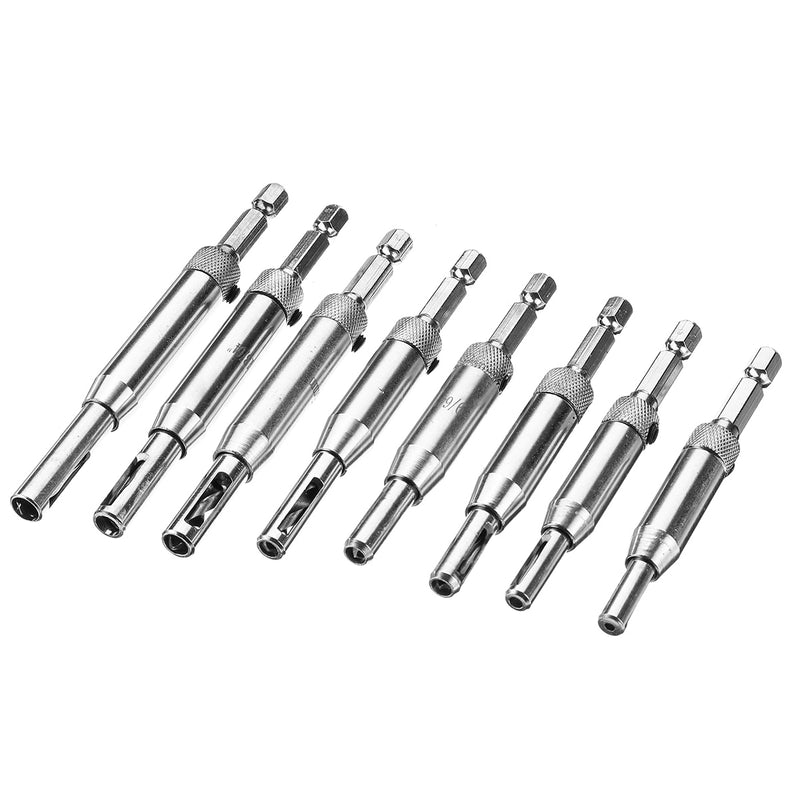 8pcs Self Centering Hinge Hardware Drill Bit Set Pilot Hole Guides Door Window Hinges Set