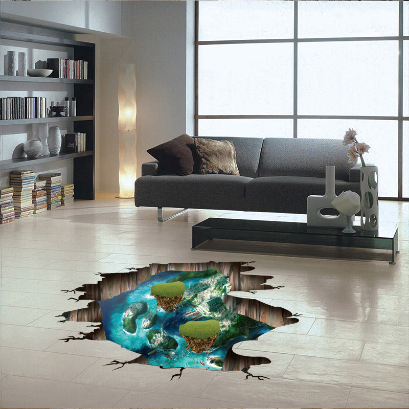 Miico Creative 3D Dream Float Sea Island Broken Wall Removable Home Room Decorative Decor Sticker