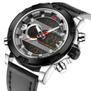 NAVIFORCE NF9097 Fashion Men Dual Display Watch Luxury Leather Strap Sport Watch