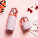 Jordan&Judy Fruit Glass Cup 260ML/560ML Home Portable Water Bottle Kitchen Drinkware Drinking Tool