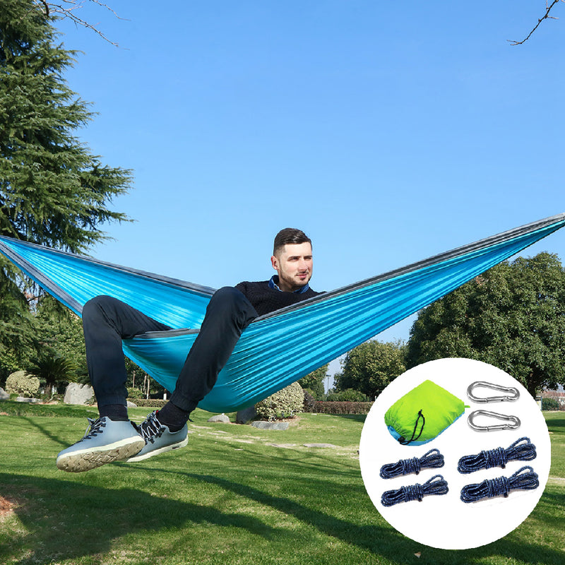 270x140cm 2 People Hammock 210T Nylon Outdoor Camping Travel Hanging Bed Swing Bed Max Load 500kg