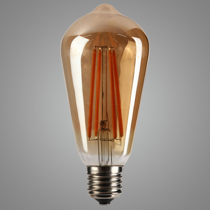 AC85-265V E27 ST64 4W Warm White Retro Antique COB Edison LED Light Bulb for Home Living Room Decor
