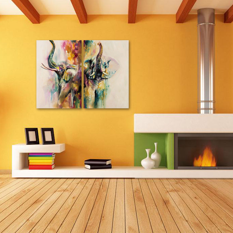 Miico Hand Painted Combination Decorative Paintings Animal Buffalo Painting Wall Art For Home Decoration