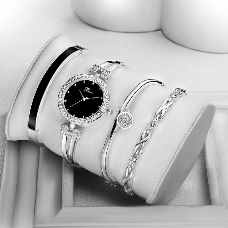 4 Pcs Fashion  Suit Ladies Bracelet Watch