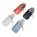 Portable Reusable Stainless Steel Reusable Foldable Drinking Straw + Keychain PU Leather Storage Case + Cleaning Brush