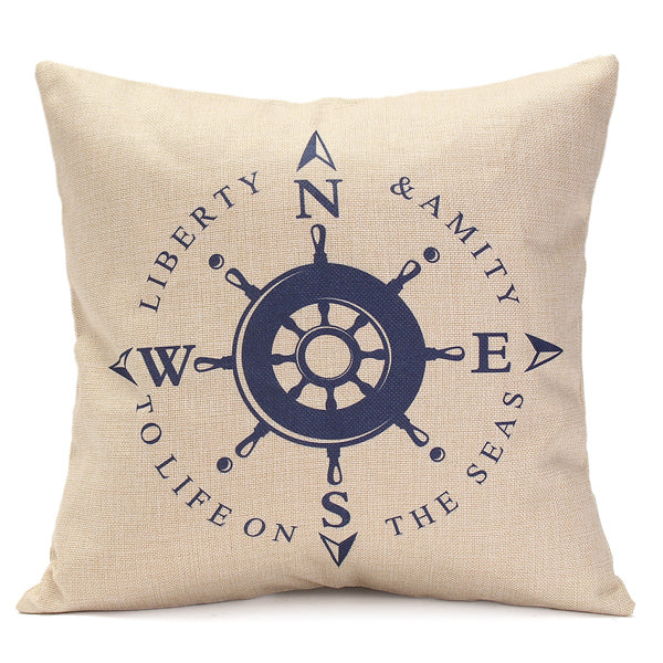 5 Pattern Mediterranean Style Fashion Cotton Linen Beige Pillow Case Home Sofa Decor