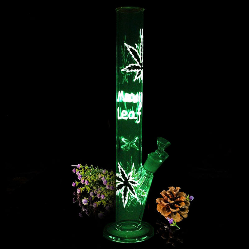 18 Inch Luminous Glass Joint Pipes Bubblers for Smoking Recycler Glass