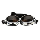 Motorcycle Helmet Scooter Goggle silver frame dark brown lens
