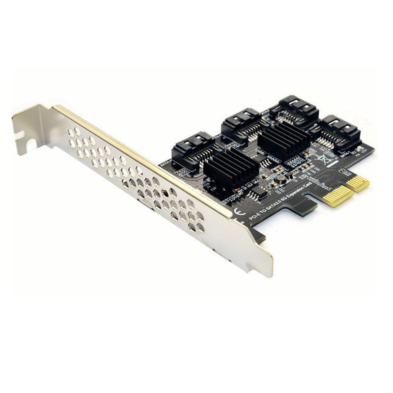 ITHOO PCE4SAT-A01 4 Ports SATA3.0 SSD IPFS Hard Disk Adapter PCI-E Expansion Card 6Gbps for Desktop Computer
