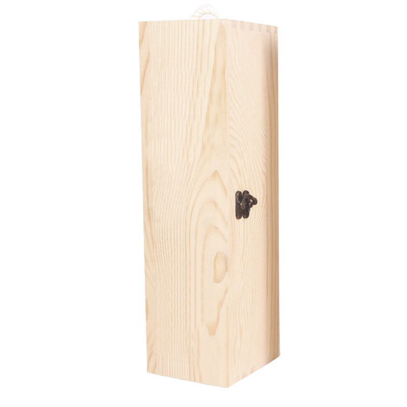 Unpainted Wooden W ine Box Barrel Pine Wood Single Bottle Packing Storage Case Gift