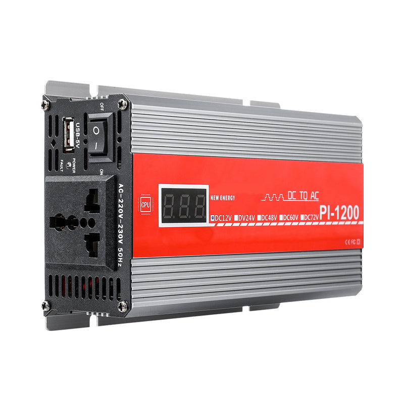 Minleaf Display 1200W Solar Power Inverter 12V To 220V Modified Sine Wave Inverter Car AC Converter
