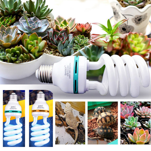 AC220V 26W E27 UVB 5.0/10.0 Reptile Ultraviolet Lamp Calcium Supply Blue Color Light Bulb for Plant