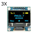 3Pcs 0.96 Inch 6Pin 12864 SPI Blue Yellow OLED Display Module For