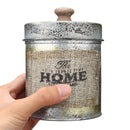 3PCS Vintage Shabby Metal Lid Storage Tank Kitchen Candy Nuts Bottles Crafts Jar