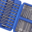 Drillpro 50Pcs Screwdriver Bits Extra Long Reach Bit Set Torx Star Hex Spline Multi-purpose Screw Head for Electric Screwdriver