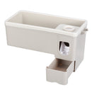 Toothbrush Holder Toothpaste Squeezer Stand Organizer Plastic Bathroom Storage Rack Set
