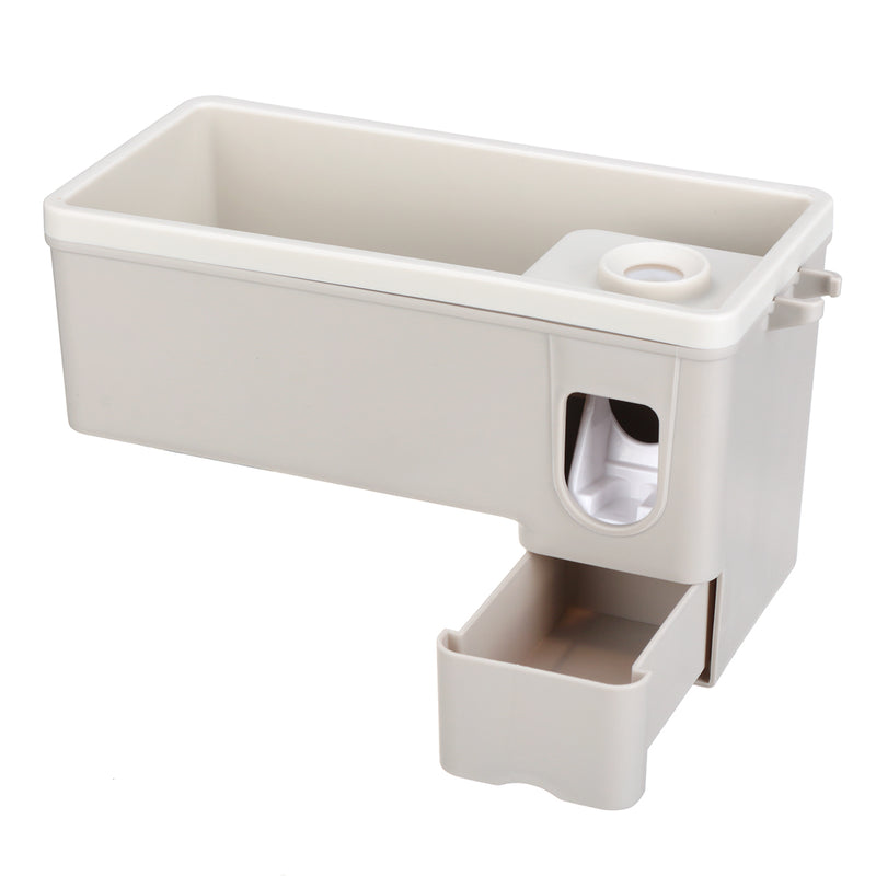 Toothbrush Holder Toothpaste Squeezer Stand Organizer Plastic Bathroom Storage Rack Set