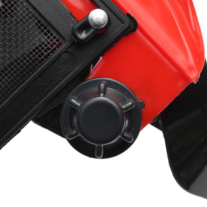 Clear Mesh Full Visor Flip Up Face Shield Screen Safety Mask Eye Protector Helmet Red