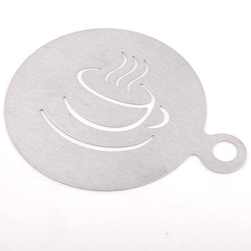 Coffee Spray Mold Decorating Stainless Steel Thick Coffee Making Mould Coffee Pattern Art Mold Tools