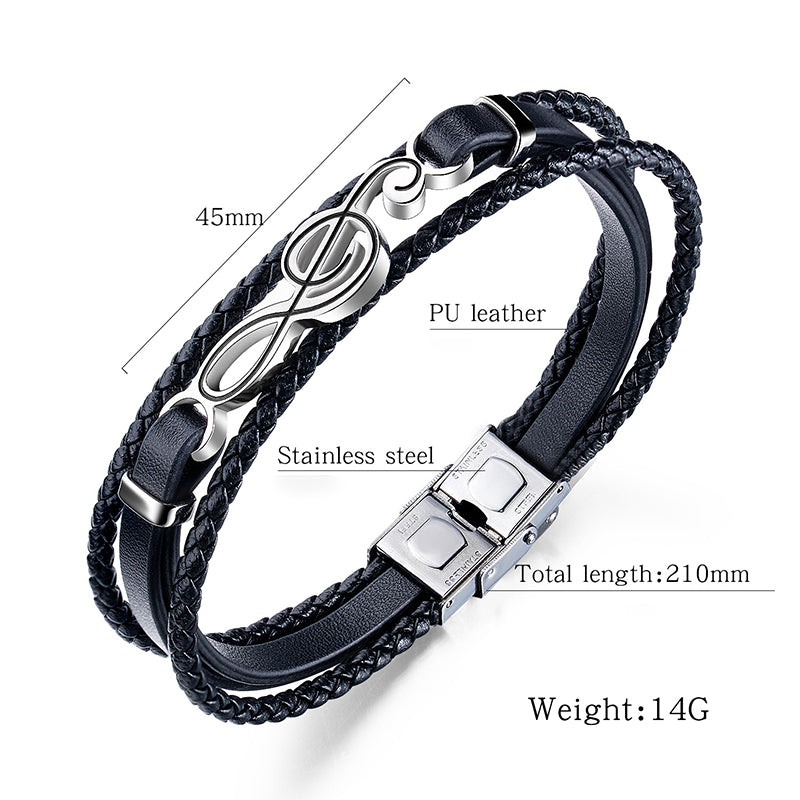 Hip Hop Simple Multi-layer Woven Tide Male Bracelet