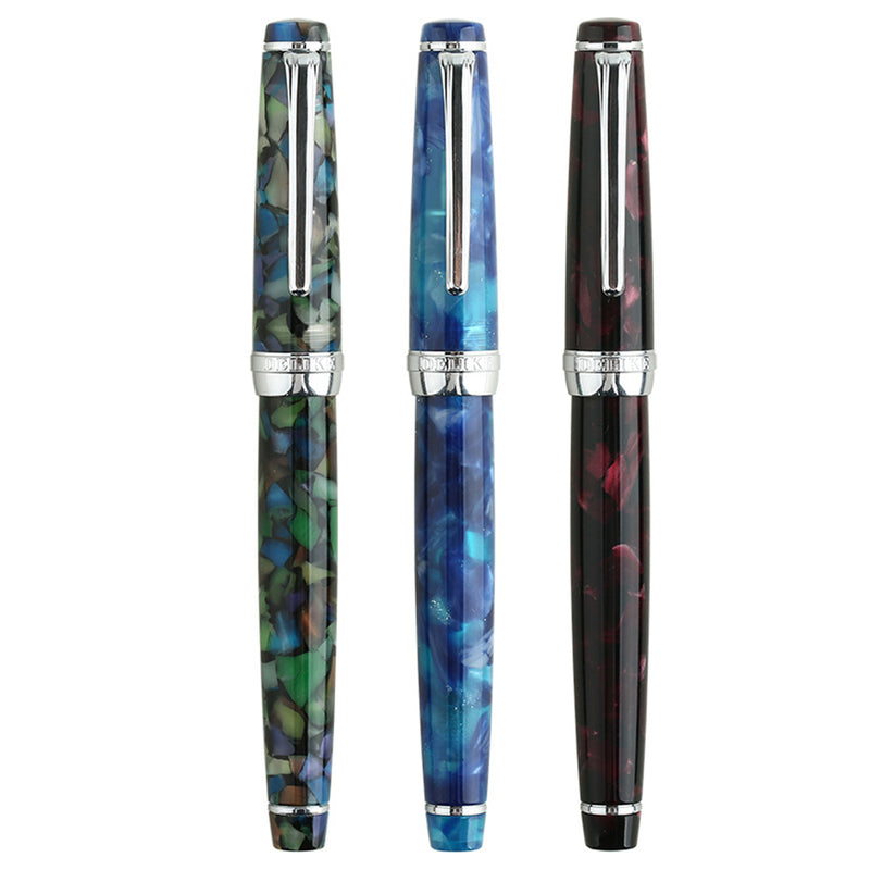 MOONMAN DELIKE Fountain Pen Newmoon Series Acrylic Resin EF/F/Small Bent Writing Pen Gift Set for Business Office