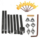 Machifit 7pcs 10mm Shank Lathe Turning Tool Holder Boring Bar With Carbide Inserts