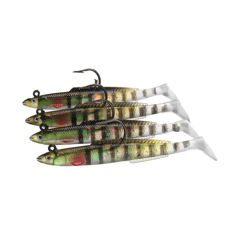 ZANLURE 4pcs 10gSuper Solid / Holo Sandeels - Cod Bass Wrasse Ling Sea Fishing Lure Baits