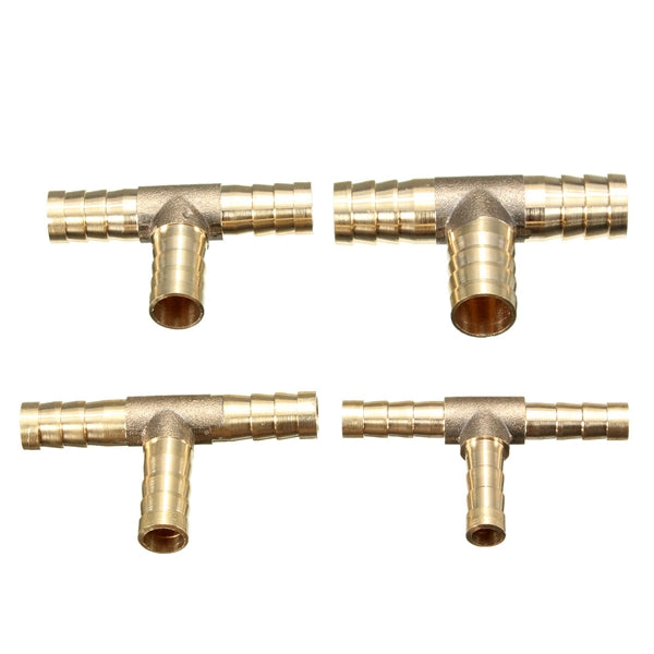 6mm 8mm 10mm 12mm Brass T Piece 3 Way Fuel Hose Joiner Connector For Air Oil Gas