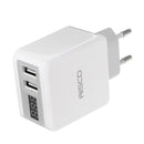 AISCD 2.1A EU Plug 2Ports USB Travel Wall Charger With LED Display For iphone X 8/8Plus Samsung S8 X