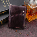 Men RFID Blocking Genuine Leather Wallet Clip Zip Short Purse Coins Card Holder Bag