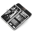 Y.F.M 18pcs Stainless Steel Nail Clippers Set Blackhead Extractor Tweezers Scissors Manicure Tools
