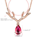 Sweet Style Deer Women Pendant Necklace Rose Gold Ruby Gold Plated Necklace