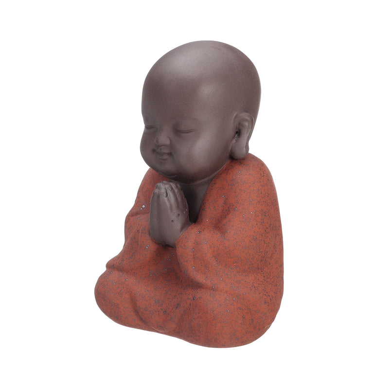 Cute Little Monk Figurine Statues Tea Pet Home Tea Tray Decorations Ornament Ceramic Collectible Home Tabletop Display