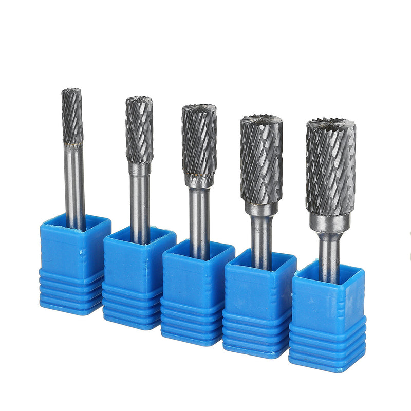 5pcs 6-14mm Tungsten Carbide Rotary Burr Die Grinder Drill Bits Set for Woodworking