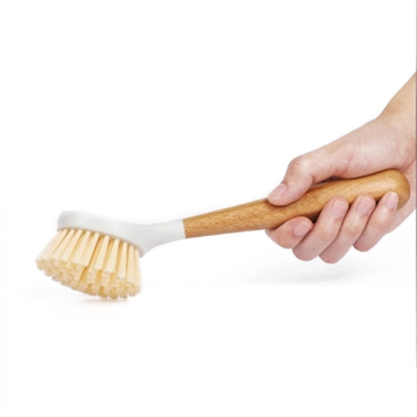 Pot Brush With Bamboo Long Handle Dishes Cleaner Pot Pan Cleaning Brushes Kitchen Cleaning