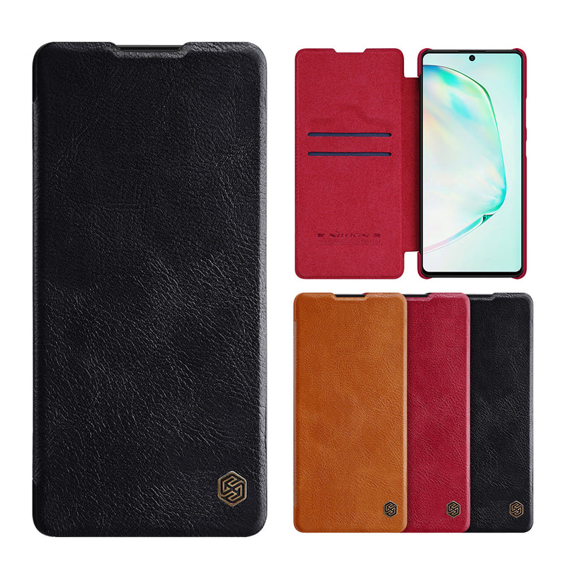 NILLKIN Flip Bumper Shockproof Card Slot Holder Full Cover PU Leather Vintage Protective Case for Samsung Galaxy S10 Lite