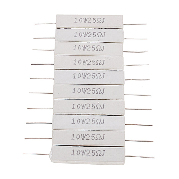 10pcs 10W 25 ohm 25R Ceramic Cement Resistor