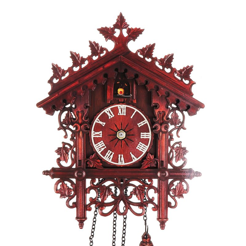 Handcraft Cuckoo Wall Clock Wood Forest Tree House Swing Clock Art Home Decor