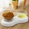Double/Single Transparent Pet Bowl Cat Dog Puppy Food Water Drinking Feeders Dish