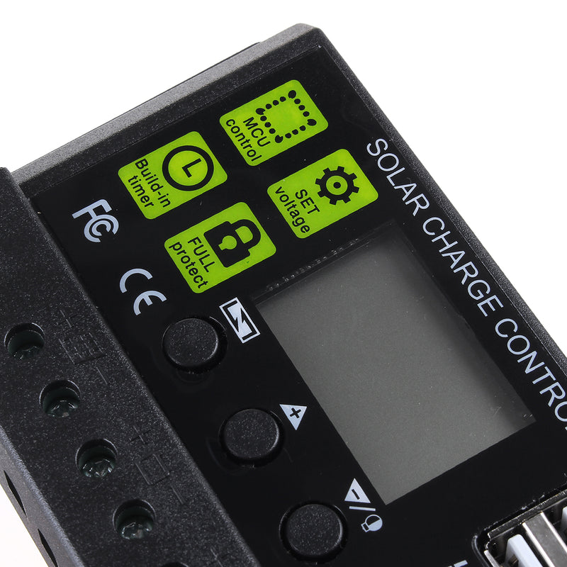 PWM 10A 12V/24V Auto Solar Panel Solar Charge Controller Battery Charge Adapter LCD USB