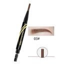 5 Colors Double Head Eyebrow Pen Automatic Rotate Pen Thrush Belt Brush