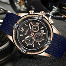 BIDEN 0316 Silicone Watch Band Men Wrist Watch Calendar Sport Quartz Watches