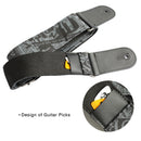 Flanger Electric Acoustic Guitar Strap Vintage National Style PU Leather Strap with Guitar Pick Holder