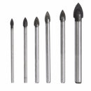 6pcs 3/4/5/6/8/10mm Triangular Drill Bit Set for Ceramic Tile Glass