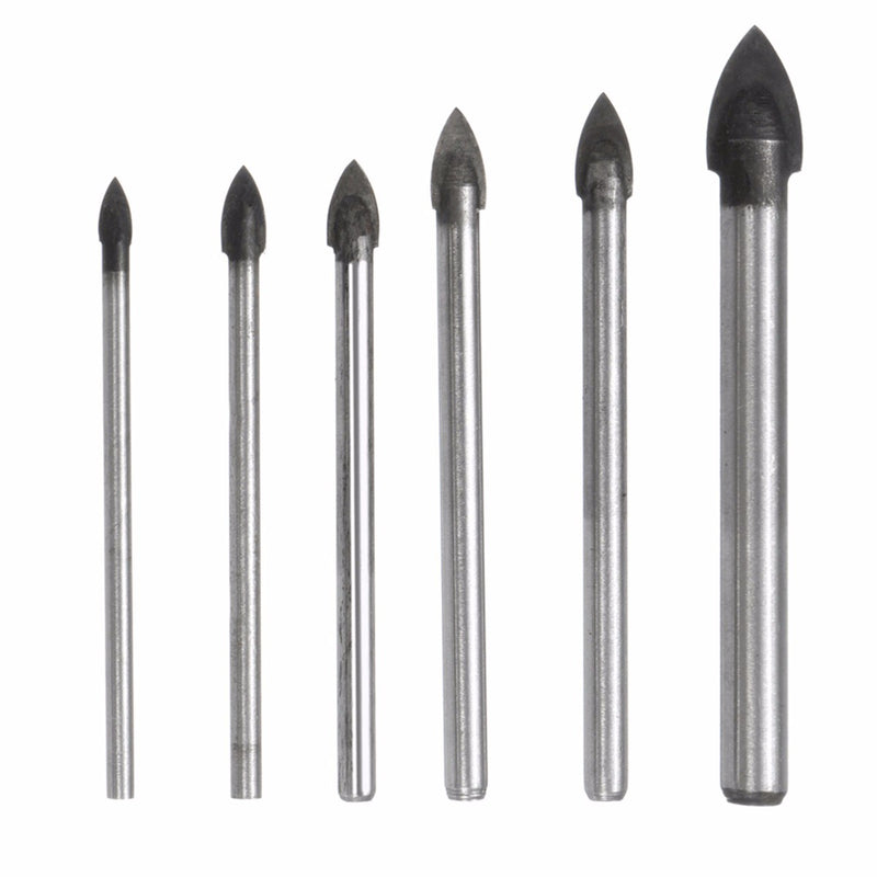 6pcs 3/4/5/6/8/10mm Triangular Drill Bit Set for Ceramic Tile Glass