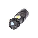 XANES SK68 LED+COB 3Modes Front + Side Light USB Rechargeable Zoomable Mini LED Flashlight Suit