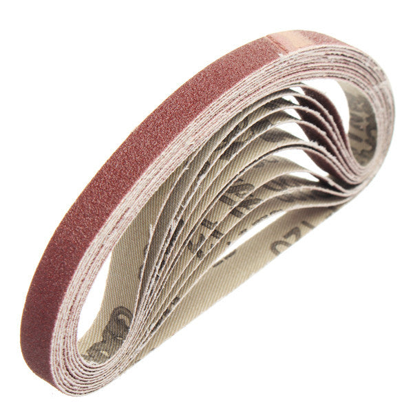 10pcs 10x330mm 60 to 600 Grit Sanding Belt for Flush Belt Machines Polishing Grind Machine