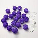 20 LED Rattan Ball String Light Home Garden Fairy Colorful Lamp Wedding Party Xmas Decor