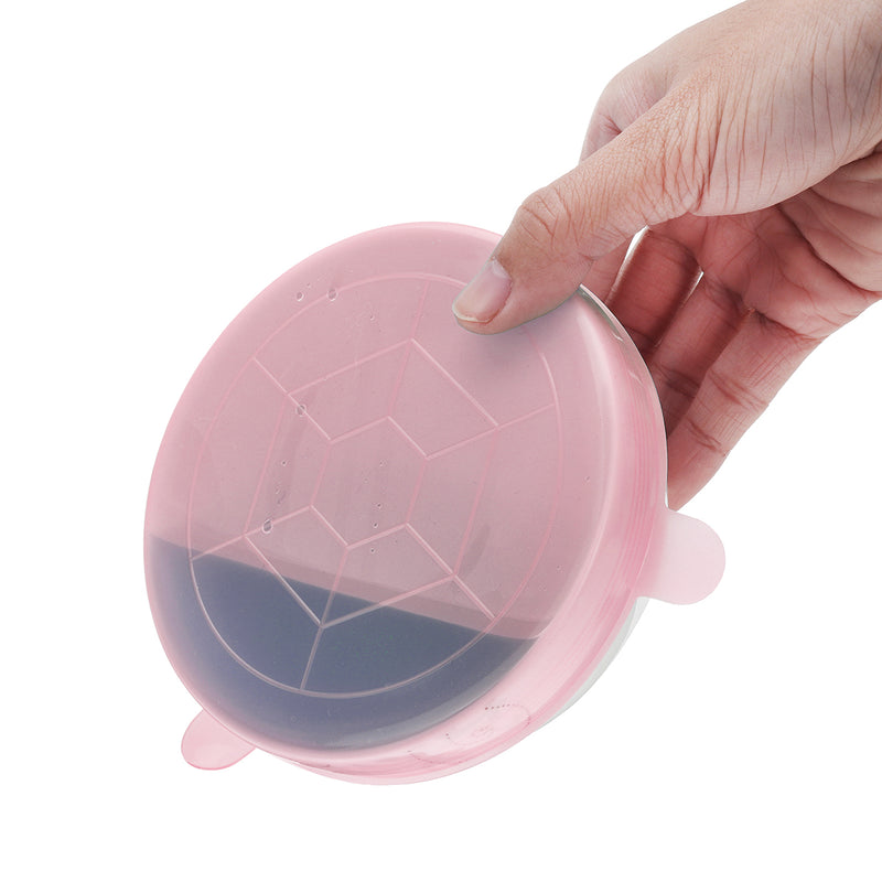 6Pcs Stretch Reusable Silicone Bowl Wraps Food Kitchen Storage Container Cover Seal